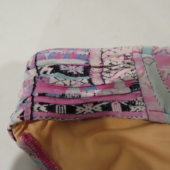 SEAFOLLY Beach Bazaar Persian Pink Patchwork Print Hipster Bikini Bottom Sz 8 - Picture 7 of 11